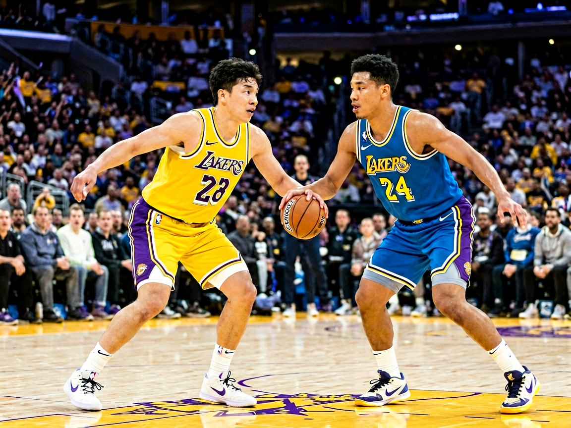 NBA季后赛湖人对阵勇士的精彩对抗瞬间